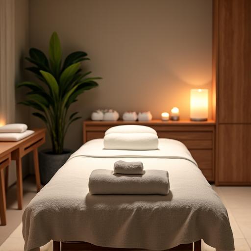 Prostředí pro klidnou masáž ve spa centru